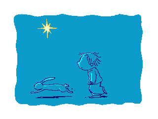 animation of a boy chasing a rabbit