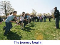 photo of kids running
