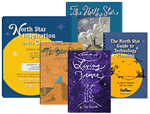 images of the covers of the products The North Star, Living Forever, The Blue Shoe, and North Star Inspiration for the Classroom