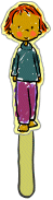 image of a finished North Star stick puppet boy
